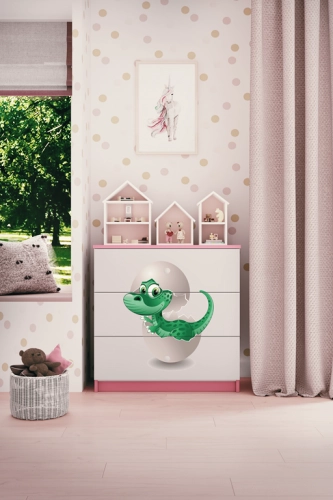 Komoda babydreams różowa mały dino