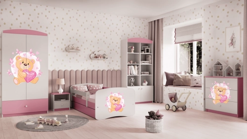 Komoda babydreams różowa miś motylki