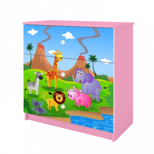 Komoda babydreams różowa safari