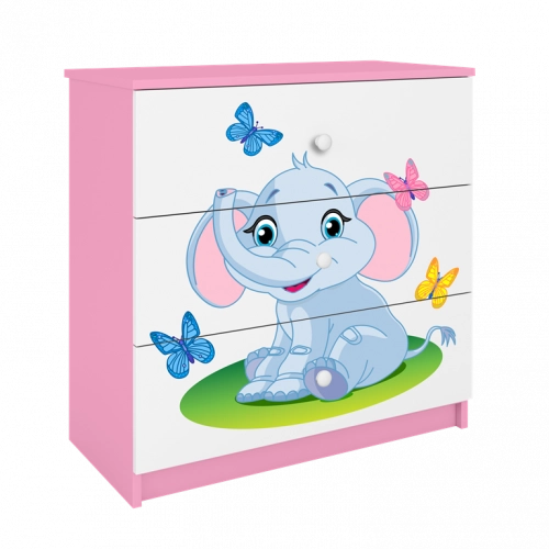 Komoda babydreams różowa słonik