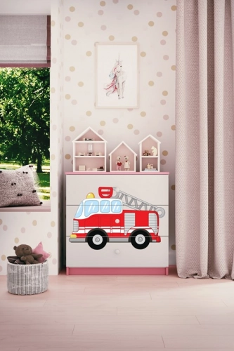 Komoda babydreams różowa straż pożarna