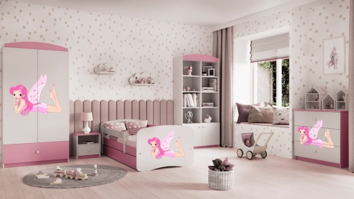 Komoda babydreams różowa wróżka ze skrzydełkami