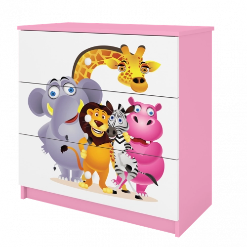 Komoda babydreams różowa zoo