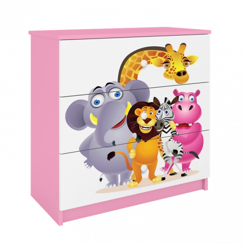 Komoda babydreams różowa zoo