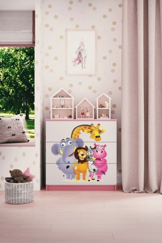 Komoda babydreams różowa zoo
