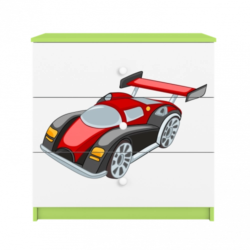 Komoda babydreams zielona auto wyścigowe