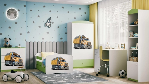 Komoda babydreams zielona ciężarówka