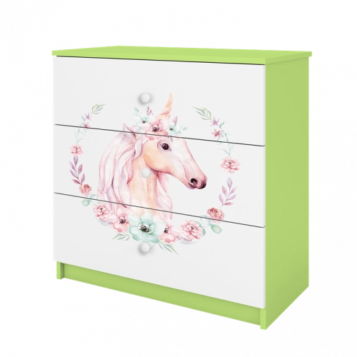 Komoda babydreams zielona konik