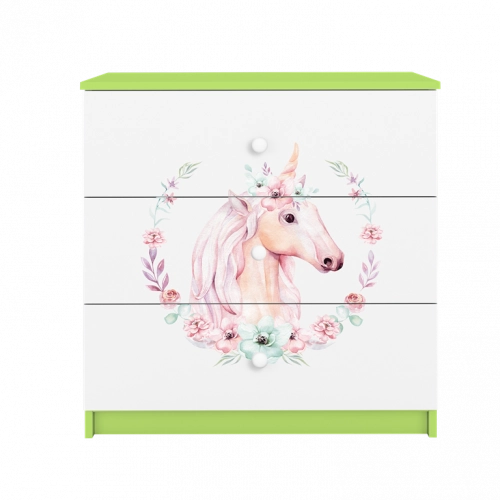 Komoda babydreams zielona konik
