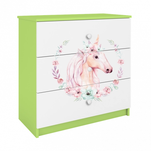 Komoda babydreams zielona konik