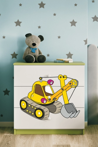 Komoda babydreams zielona koparka