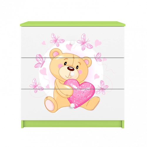 Komoda babydreams zielona miś motylki