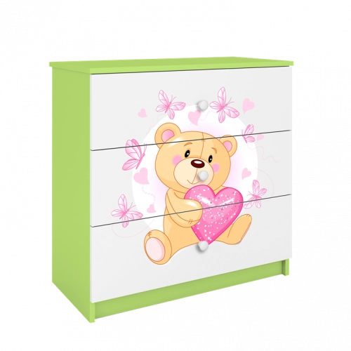Komoda babydreams zielona miś motylki