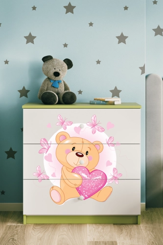 Komoda babydreams zielona miś motylki