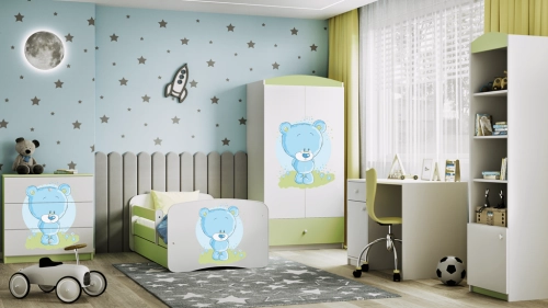 Komoda babydreams zielona niebieski miś