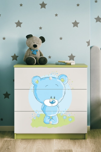 Komoda babydreams zielona niebieski miś