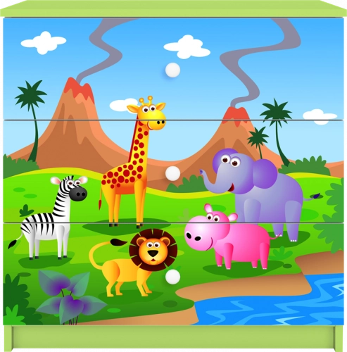 Komoda babydreams zielona safari