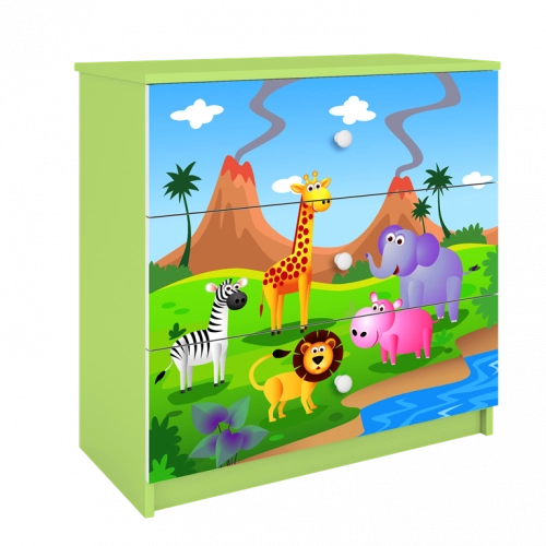 Komoda babydreams zielona safari