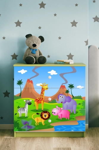 Komoda babydreams zielona safari