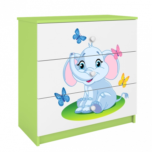 Komoda babydreams zielona słonik