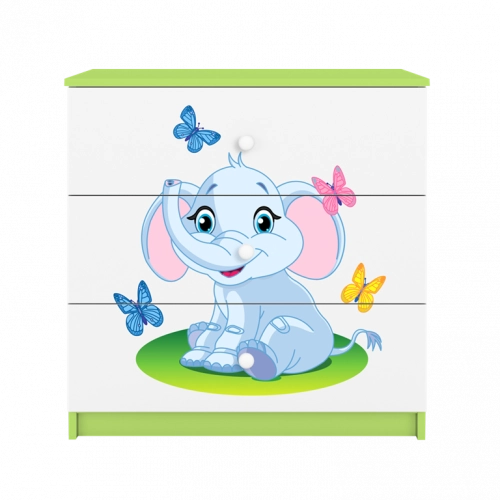 Komoda babydreams zielona słonik