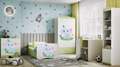 Komoda babydreams zielona słonik