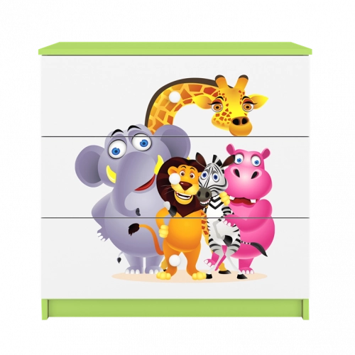 Komoda babydreams zielona zoo