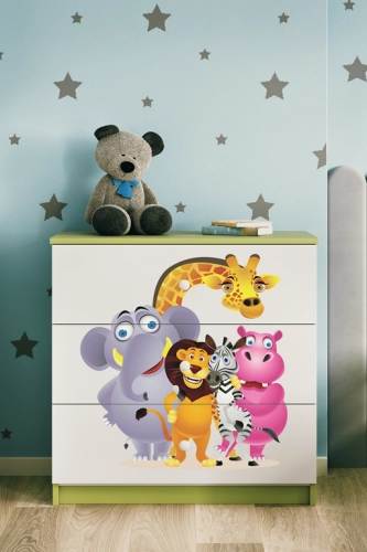 Komoda babydreams zielona zoo