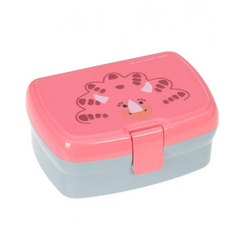 Lassig Zestaw Na Lunch Lunchbox + Butelka Tritanowa Bidon 460ml About Friends Dinozaur Różowy