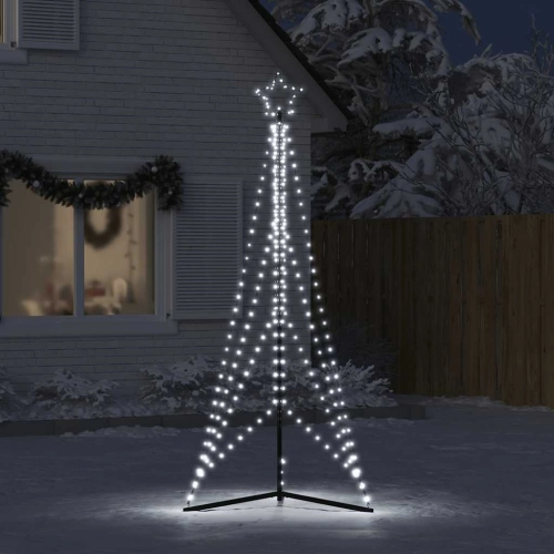 Led Ziemassvētku Eglīte 483 Led Auksti Balts 240 Cm Vidaxl