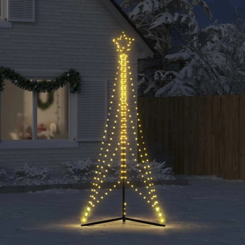 Led Ziemassvētku Eglīte 483 Led Silti Balta 240 Cm Vidaxl