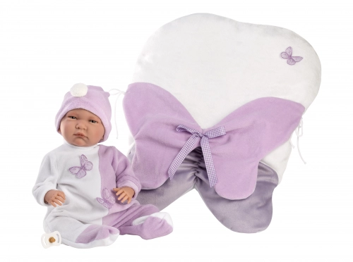 Lelle zīdainis Lalo 42 cm (raud, runā, ar mānekli, mīkstais ķermenis) Spānija LL74036