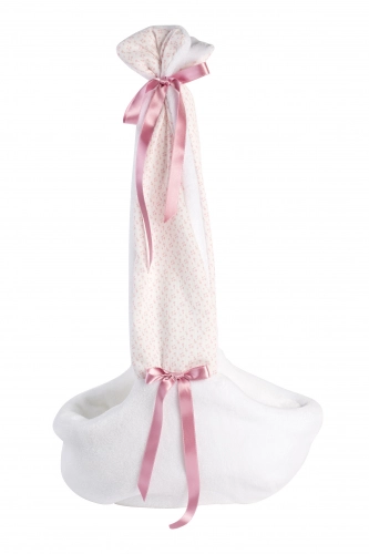 Lelle zīdainis Mimi 42 cm (pārnes. soma ar stārķi, smejas, runā, ar mānekli, mīkstais ķermenis) Spānija LL74006