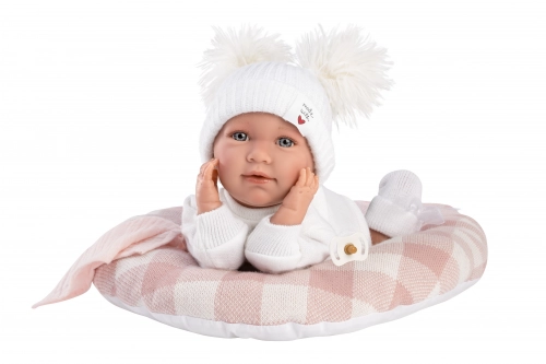 Lelle zīdainis Mimi 42 cm (spilvens, raud, runā, ar mānekli, mīkstais ķermenis) Spānija LL74034