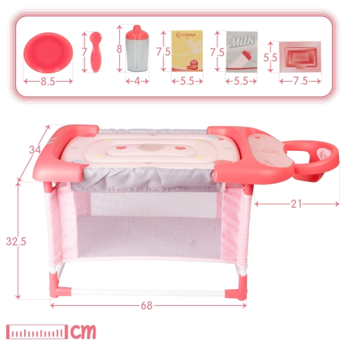 Leļļu gultiņa 32 cm 3in1 CB46533