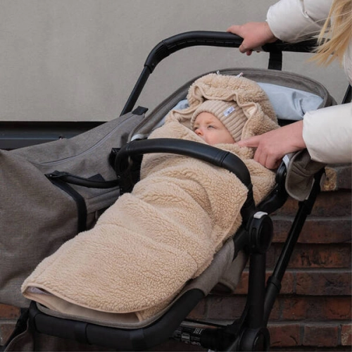 Lodger Polarowy Wielofunkcyjny Otulacz z Polaru Beżowy Teddy Beige