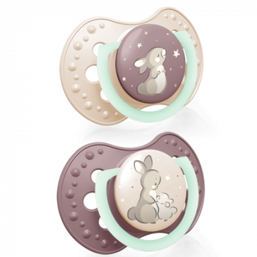 Lovi Smoczek Silikonowy Dynamiczny 0-3m 2szt Night&Day Girl