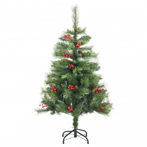 Mākslīgā Ziemassvētku Egle Ar Čiekuriem Un Ogām, 150 Cm Vidaxl