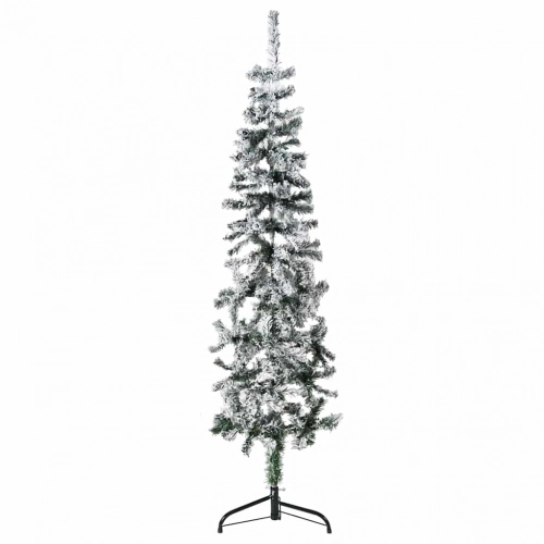 Mākslīgā Ziemassvētku Egle Ar Sniegu, Šaura, Pusapaļa, 150 Cm Vidaxl