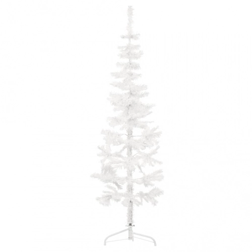 Mākslīgā Ziemassvētku Egle Ar Statīvu, Pusapaļa, Balta, 150 Cm Vidaxl