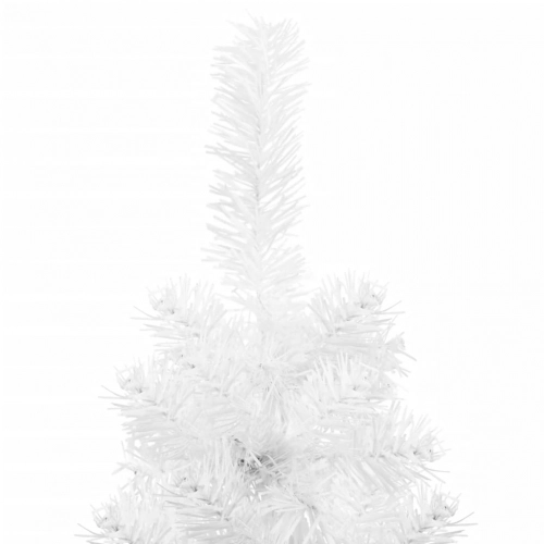 Mākslīgā Ziemassvētku Egle Ar Statīvu, Pusapaļa, Balta, 210 Cm Vidaxl