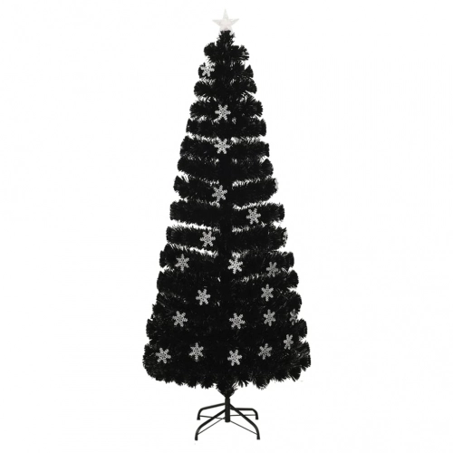 Mākslīgā Ziemassvētku Egle, Led, Melna, 240 Cm, Optiskā Šķiedra Vidaxl