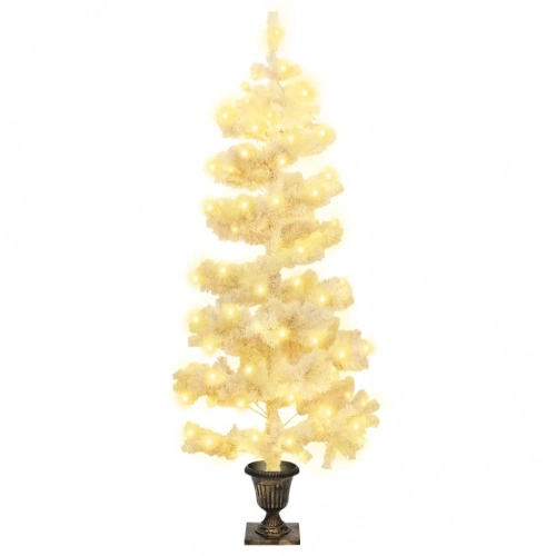 Mākslīgā Ziemassvētku Egle Podā, Spirālveida, Balta, 120 Cm Vidaxl