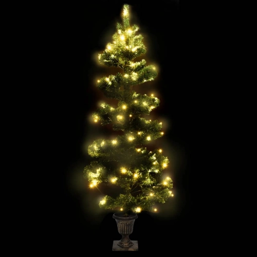 Mākslīgā Ziemassvētku Egle Podā, Spirālveida, Zaļa, 120 Cm, Pvc Vidaxl
