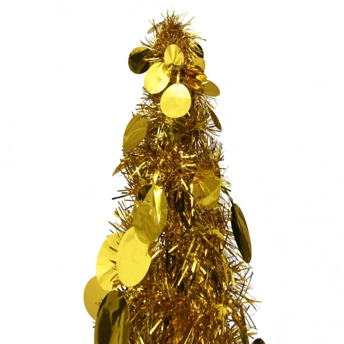 Mākslīgā Ziemassvētku Egle, Saliekama, 120 Cm, Zeltaina, Pet Vidaxl
