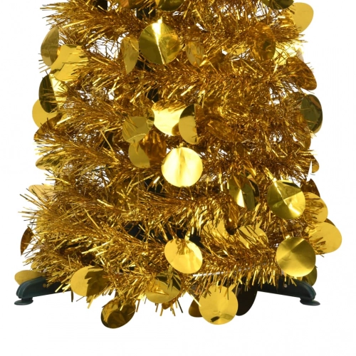 Mākslīgā Ziemassvētku Egle, Saliekama, 120 Cm, Zeltaina, Pet Vidaxl