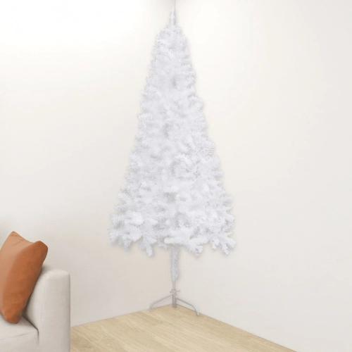Mākslīgā Ziemassvētku Egle, Stūra, Balta, 240 Cm, Pvc Vidaxl