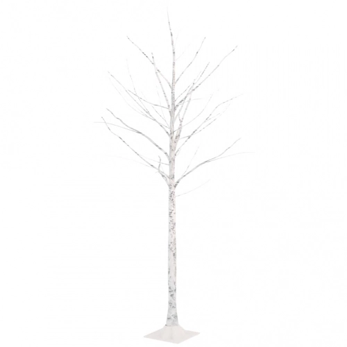Mākslīgais Bērzs, Balts, 96 Silti Baltas Led, 180 Cm Vidaxl