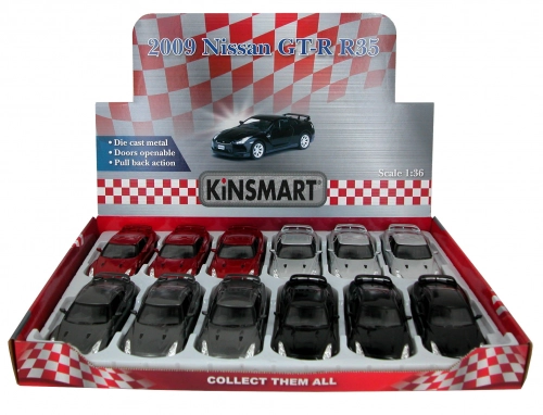 Металлическая авто моделька 2009 Nissan GT-R R35 1:36 KT5340