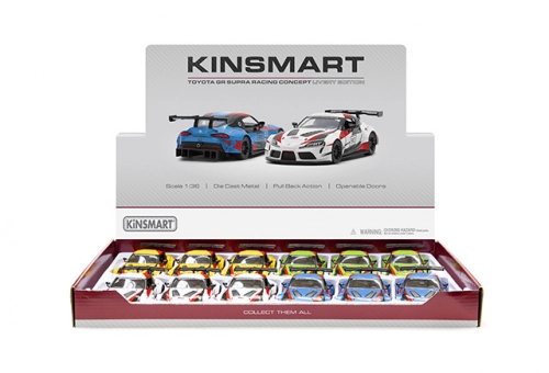Metāla auto modelis Toyota GR Supra Racing Concept with printing (kastītē )1:36 KT5421WF